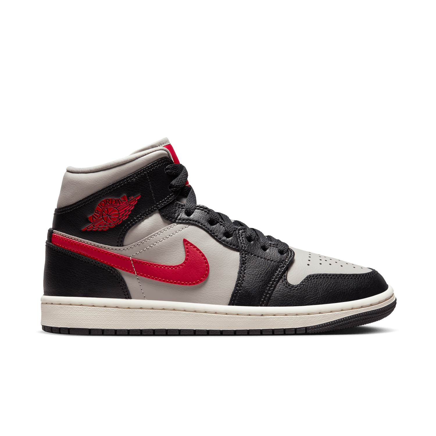 Jordans grey 2025 red and black