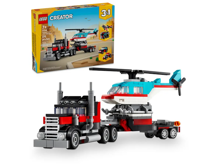 LEGO® Creator 3-in-1 Flatbed Truck with Helicopter 31146