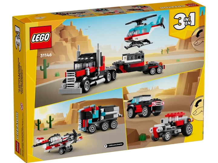 LEGO® Creator 3-in-1 Flatbed Truck with Helicopter 31146