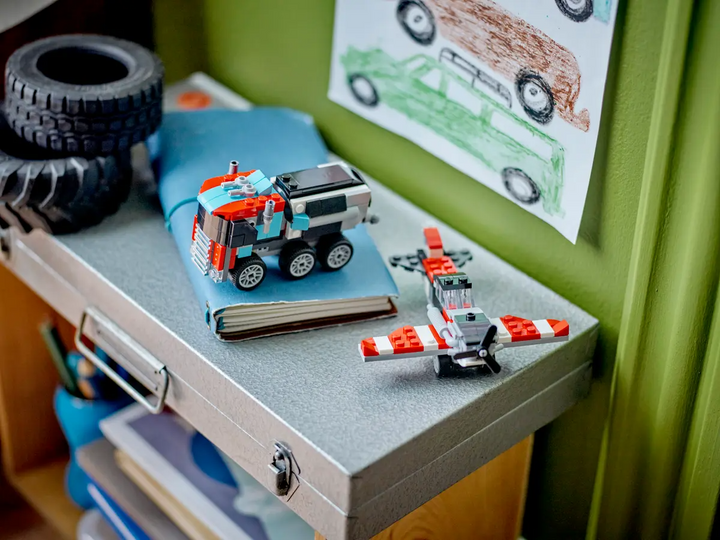 LEGO® Creator 3-in-1 Flatbed Truck with Helicopter 31146