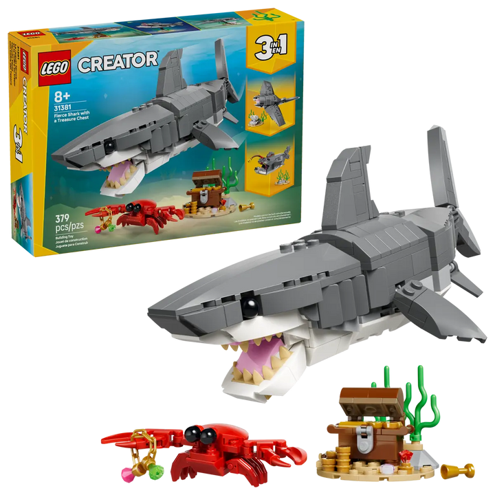 LEGO® Creator 3-in-1 Fierce Shark with a Treasure Chest 31381