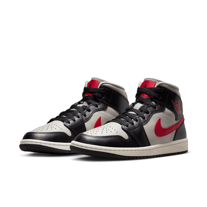 Women's Air Jordan 1 Mid 'Black/Red/Grey'