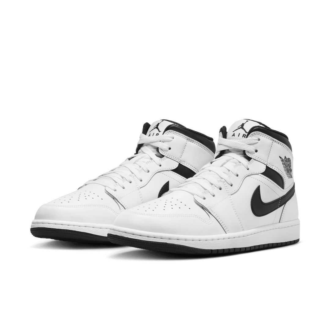 Air Jordan 1 Mid White Black Courtside Sneakers