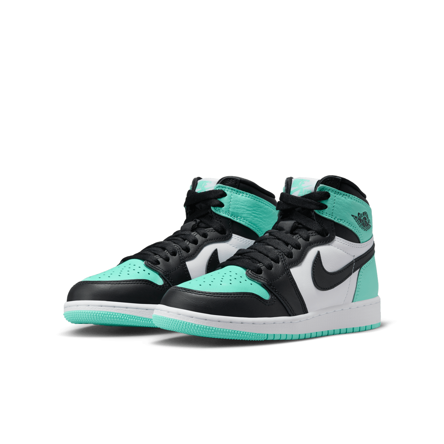 green white and black jordan 1s