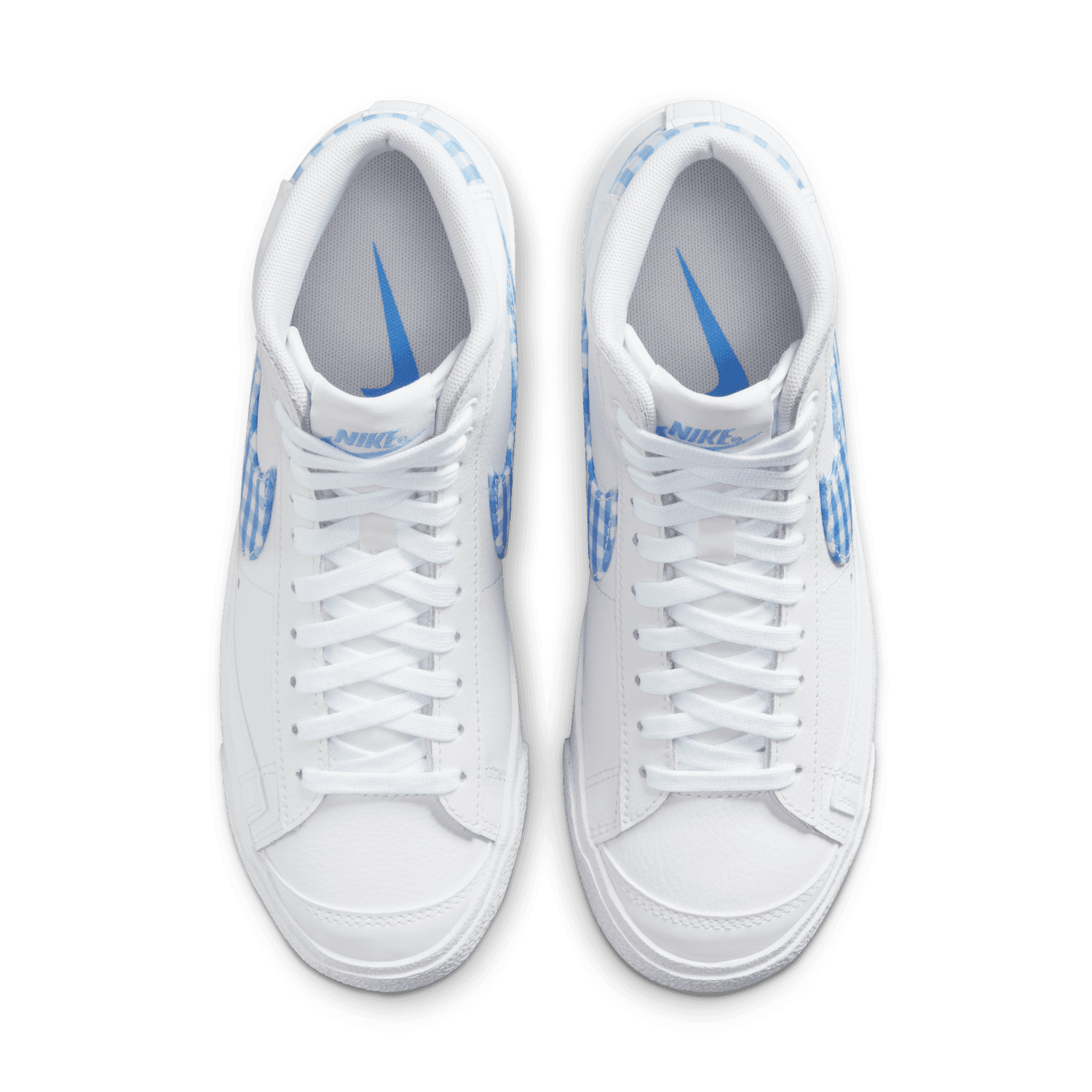 Women s Nike Blazer Mid 77 Blue Gingham Courtside Sneakers