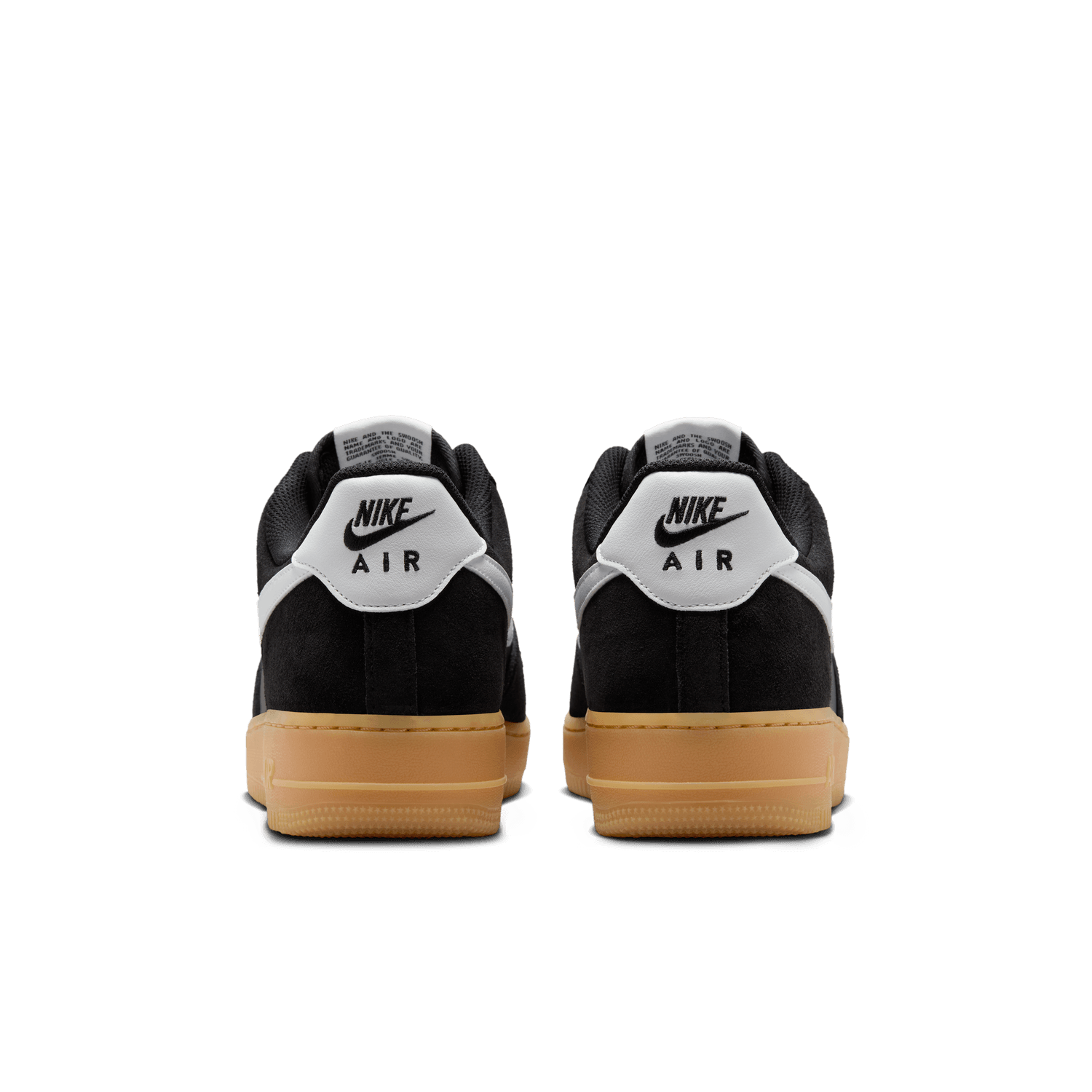 nike air force 1 black white gum