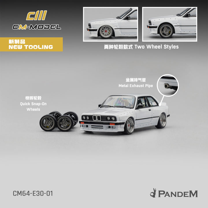 CM MODEL 1/64 Pandem M3 E30 Pearl White CM64-E30-01