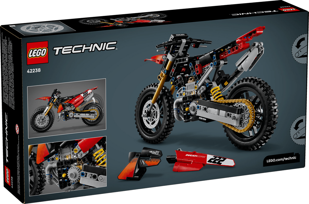 LEGO® Technic™ Ducati Desmo450 MX Factory Motorcycle 42238