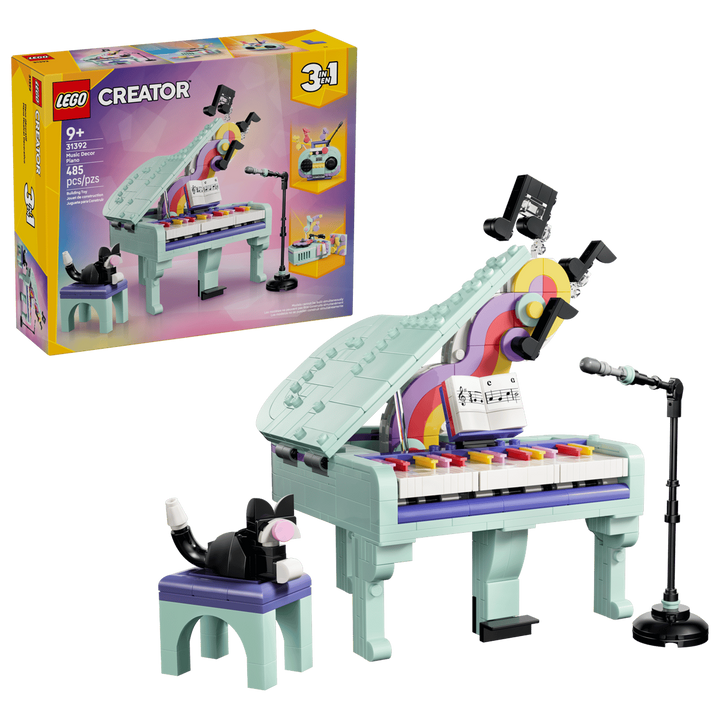 LEGO® Creator 3-in-1 Music Decor Piano with Cat 31392
