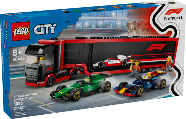 LEGO® City F1® Truck with RB20 & AMR24 F1® Cars 60445