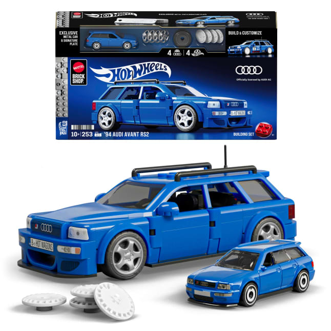 Mattel Brick Shop Hot Wheels Audi Avant RS2 Building Toy Kit (253 Pieces)