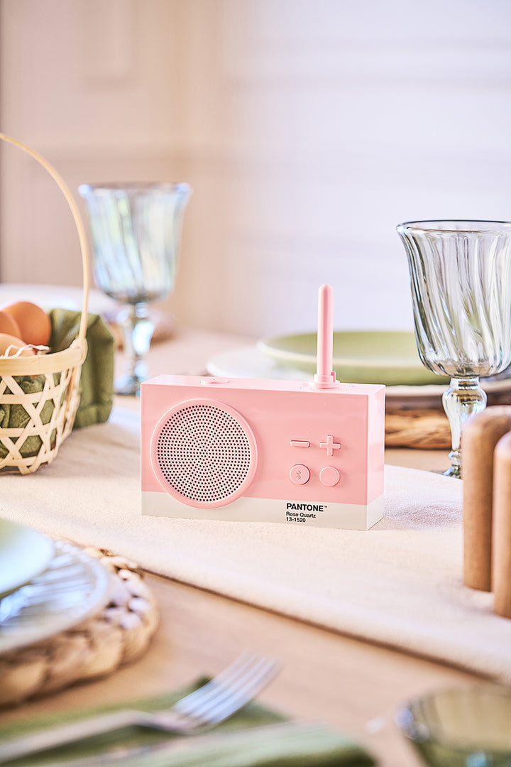 Lexon X Pantone Tykho 3 Bluetooth Speaker & Radio 'Rose Qaurtz'